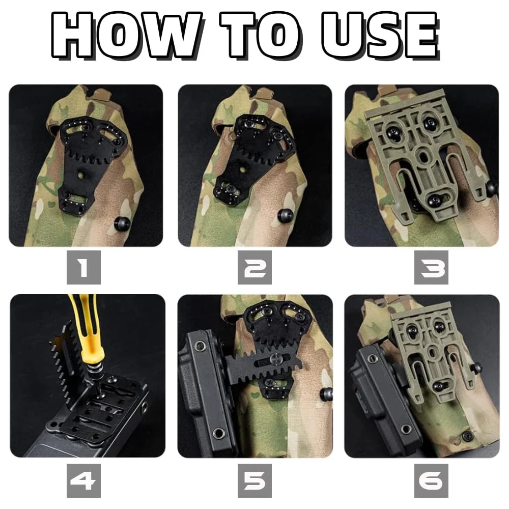 Adaptador de torniquete de funda táctica, placa de canción negativa de Metal, extensión de funda de caza Airsoft para exteriores, equipo de transporte de torniquete - imagen 5