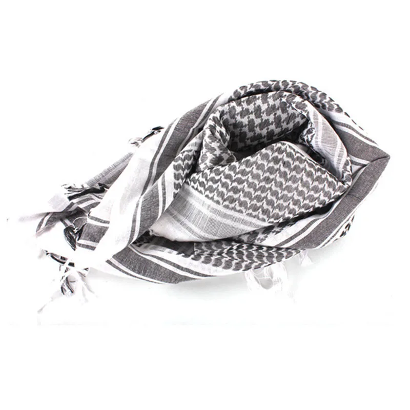 Bufandas tácticas de algodón árabe Shemag para exteriores, Unisex, ejército, caza militar, Paintball, pañuelo para la cabeza, malla para la cara, pañuelos para el desierto - imagen 5