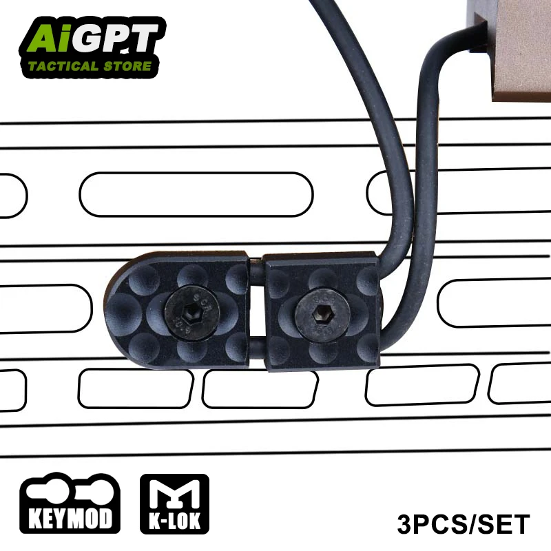 3 unids/set táctico CNC Arson M-LOK Keymod sistema de guía de alambre Cable Airsoft Rail guía de alambre máquina introduce guardamanos cola fija - imagen 4