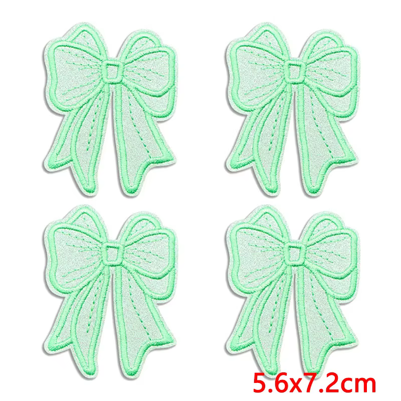 Parche termoadhesivo lazo brillante multicolor bordado para ropa