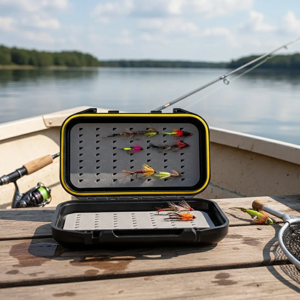 Caja de pesca impermeable moscas de trucha doble cara para señuelos - imagen 4