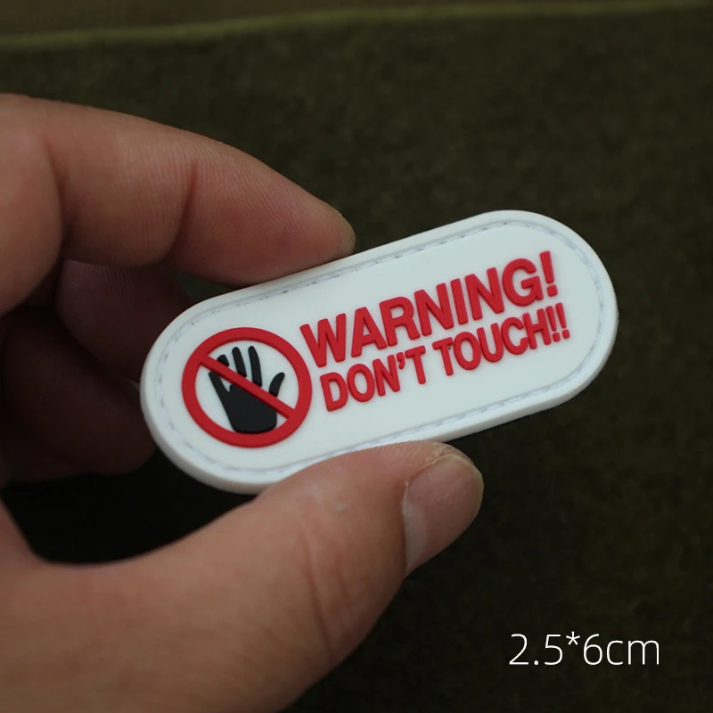 Insignia táctica de goma que brilla en la oscuridad, parche luminoso de PVC 'Don't Touch' para bolsa DIY, ropa, chaleco, decoración - imagen 5