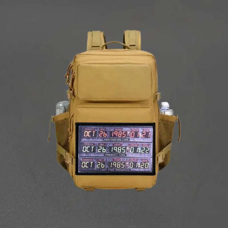 Parche de impresión de máquina del tiempo, chaleco táctico, insignia de moral con gancho y bucle, pegatinas decorativas para mochila, parches para brazalete para ropa