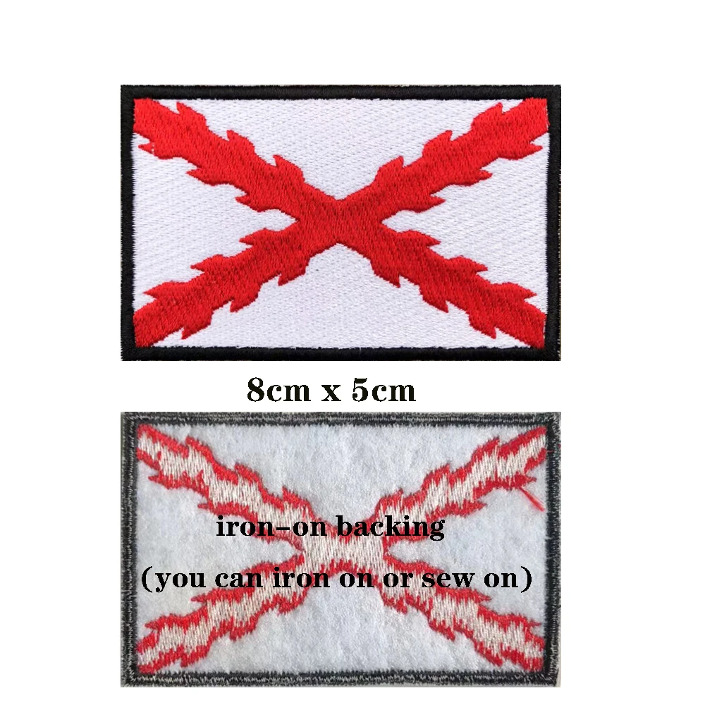 Parches de bandera Borgoña para brazalete, parche bordado con gancho y bucle o hierro, insignia bordada, raya militar, 1 ud. - imagen 2