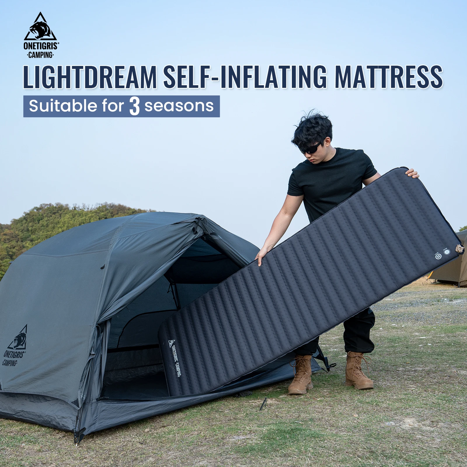 Onetigris LIGHTDREAM-colchón de acampada, esteras autoinflables ligeras, almohadillas para dormir para mochilero, senderismo, viajes en coche - imagen 2