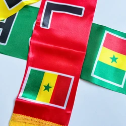 Bandera del senegalista14x135cm 2026nshow Bufanda de la bandera senegalesa de la impresión de doble cara con la borla