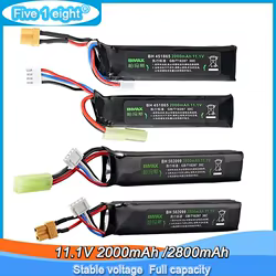 Batería recargable de Lipo 11,1 V, 2000mAh, 2800mAh, 2S, 3S, para pistola de agua electrónica RC, Mini Airsoft, piezas de juguetes para pistola de aire