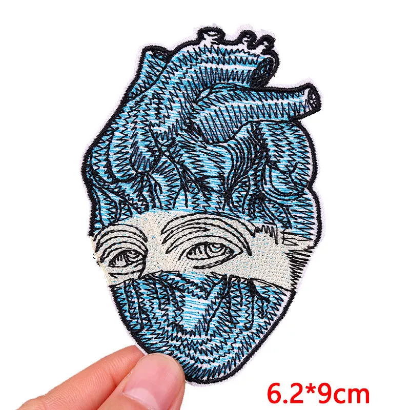Parche bordado Punk/corazón, parches para planchar para ropa, parches termoadhesivos para ropa, parche de dibujos animados/botella, apliques para coser DIY - imagen 3