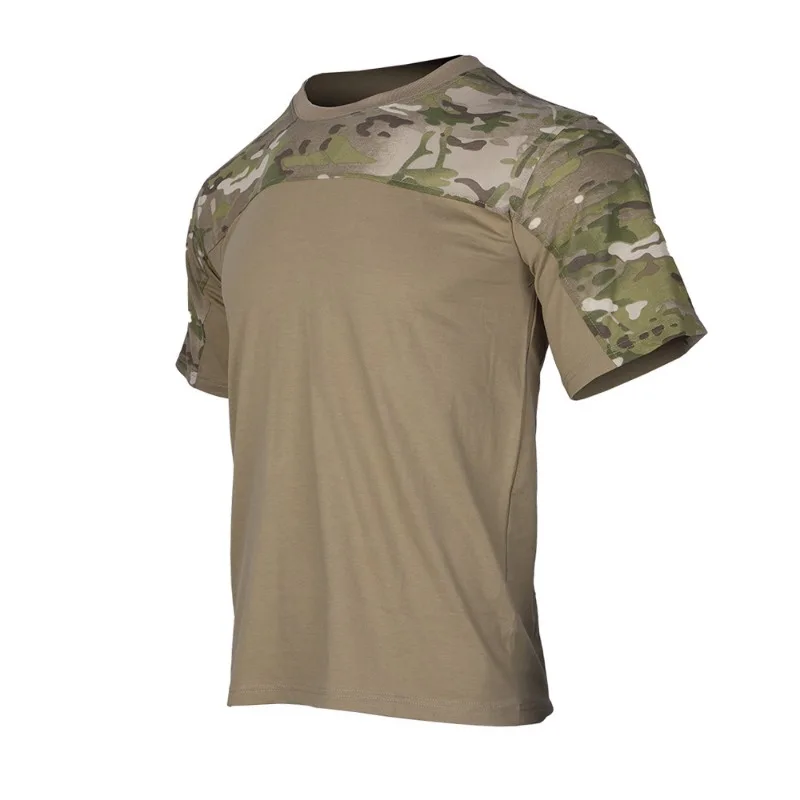 Camisa de cuello redondo transpirable para hombre, camisa táctica de punto CP, manga corta, secado rápido, deportes al aire libre, militar, Verano - imagen 4