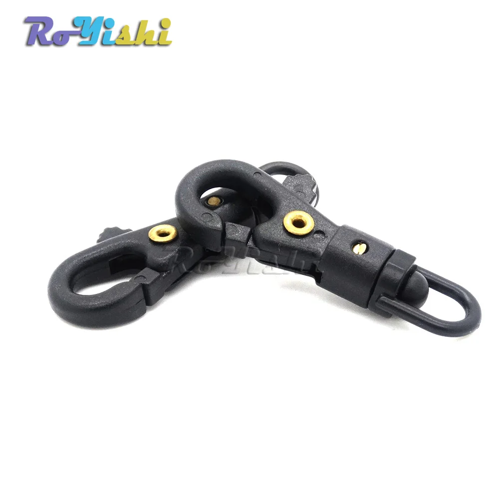 Gancho de presión giratorio de plástico para tejer, hebillas de cordón de Paracord, correas para mochila, color negro - imagen 4