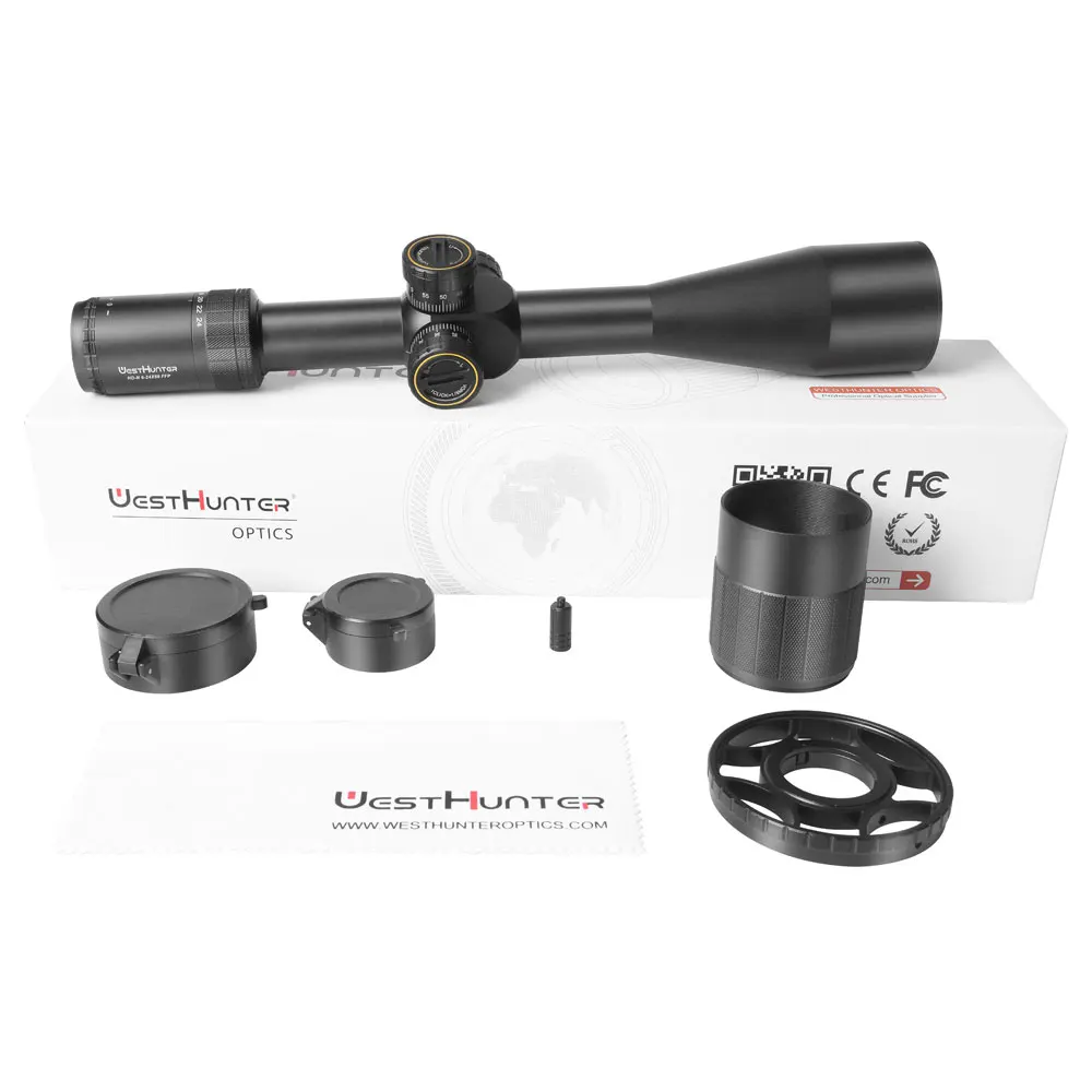 WestHunter HD-N 6-24x50 FFP alcance primer plano Focal caza mira telescópica rueda paralela lateral bloqueo reinicio miras ópticas tácticas - imagen 5