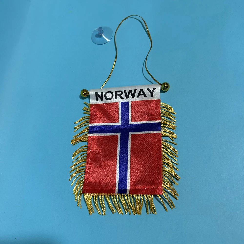 SKY FLAG Banderín Noruega para ventanilla – Poliéster doble cara - imagen 3