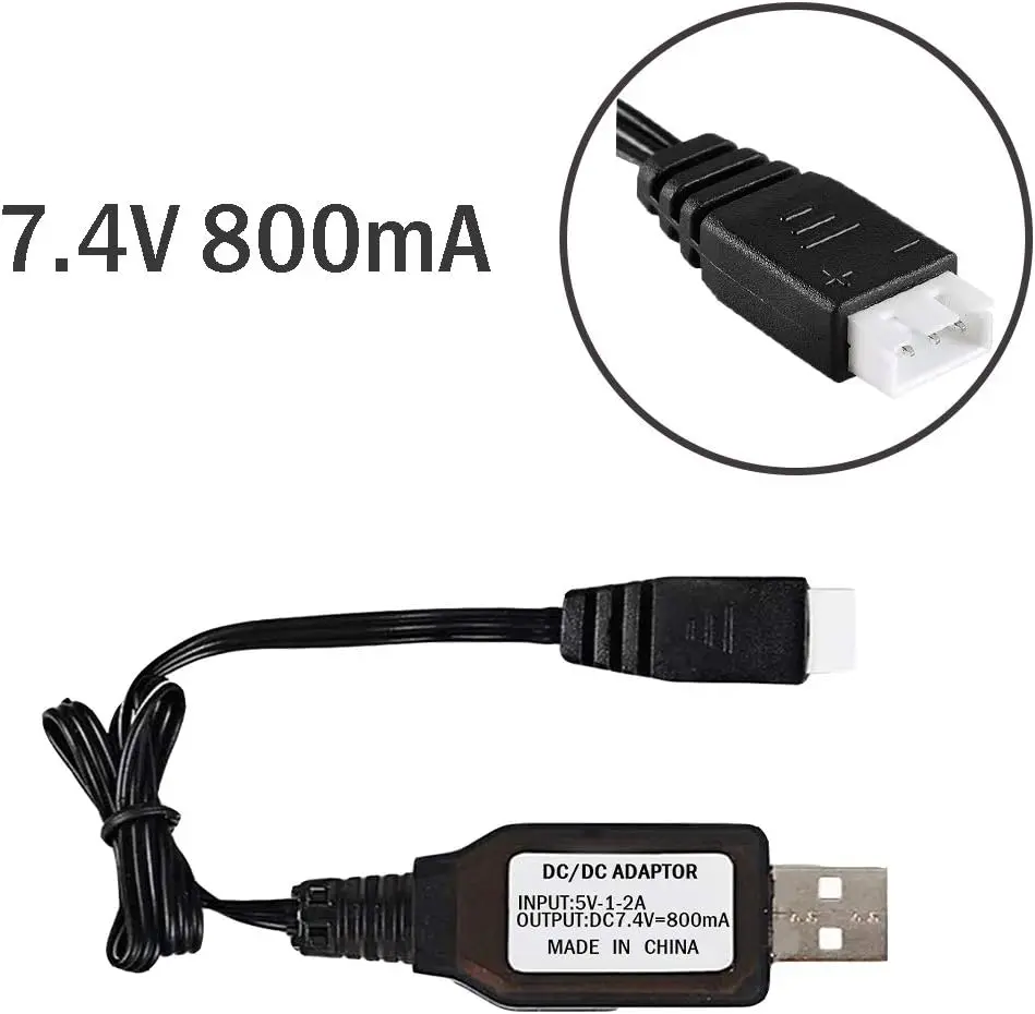 Batería WLtoys V262 7,4 V 2800mAh 2S batería Lipo para WLtoys V262 V323 V666 Quadcopter paquete de 2 con cargador USB - imagen 5