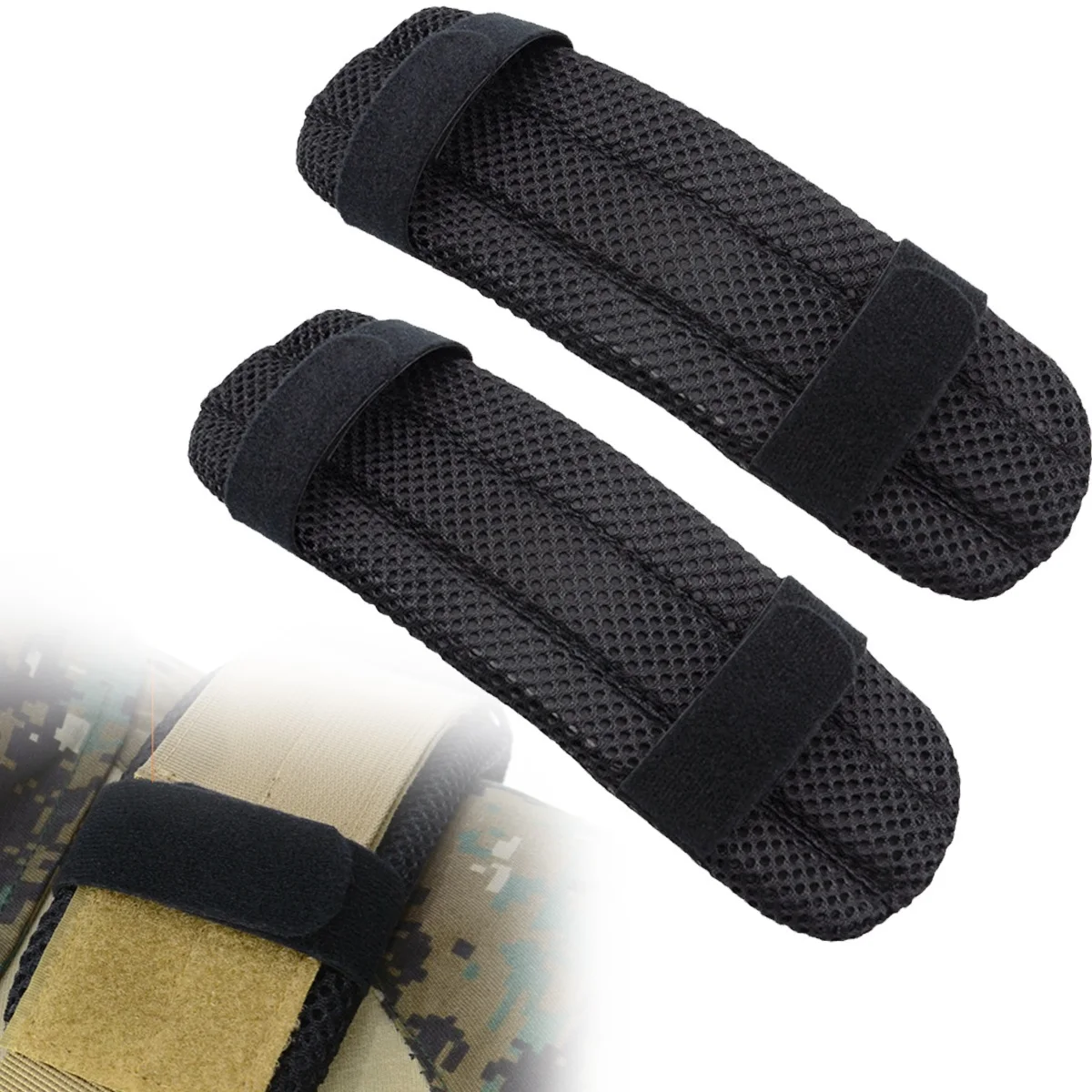 1 par de almohadillas de correa de hombro para chaleco táctico, cojín cómodo, almohadillas protectoras de malla para chaleco FCSK FCPC LV119 AVS