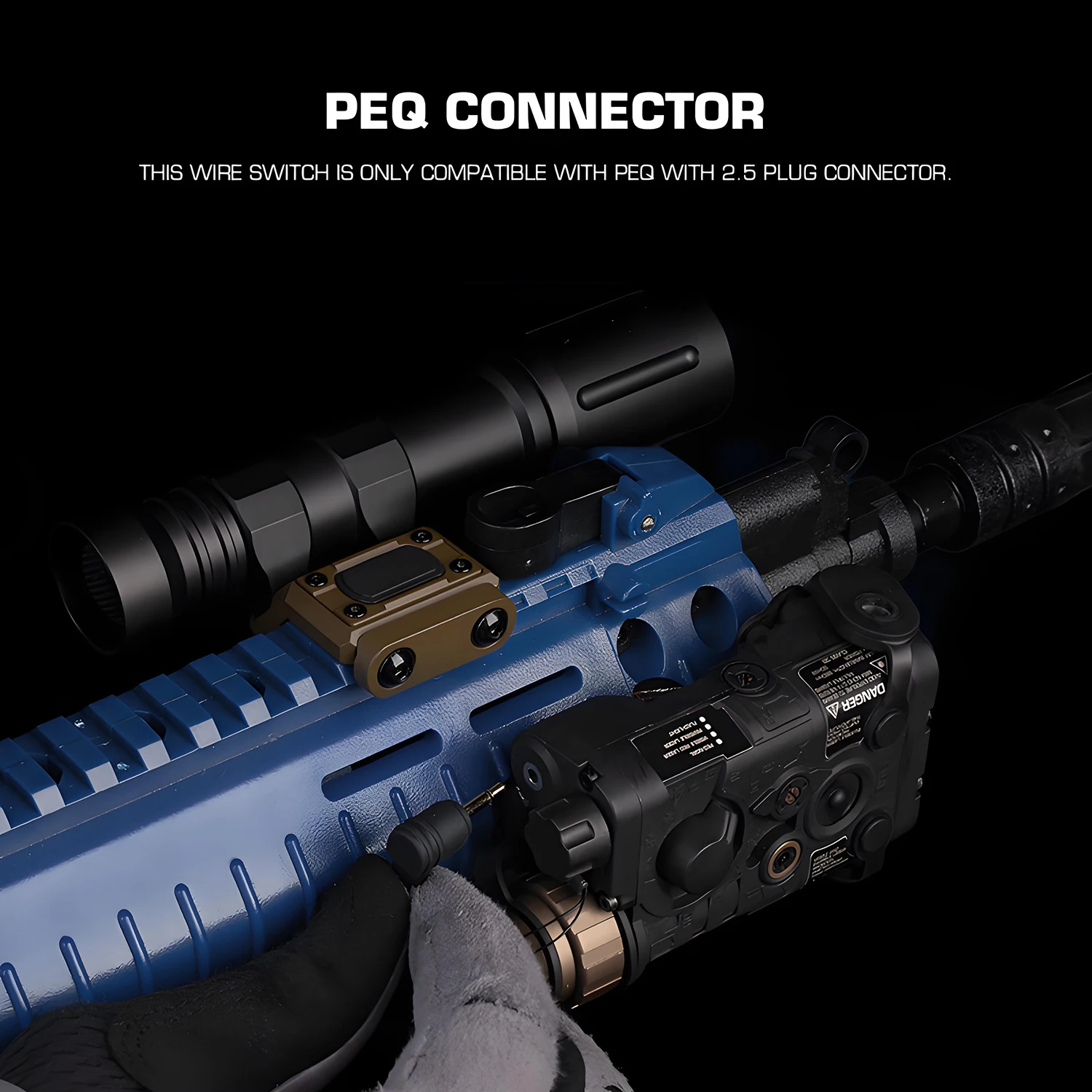 Interruptor con cable lateral de Metal UN para grúa de luz láser PEQ, conectores SF de 2,5mm, linterna de montaje lateral, Compatible con riel Picatinny - imagen 5