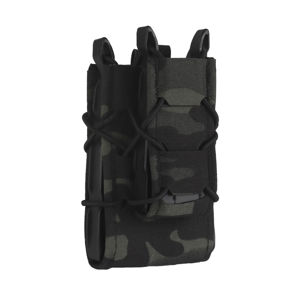 Bolsa para revistas Molle de 5,56 y 9mm AK AR M4, bolsa con soporte para Tiger Mag de dos pisos, funda para Rifle, pistola, chaleco de caza - imagen 2