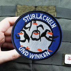 Parche bordado de pingüino – insignia táctica militar para ropa y mochila