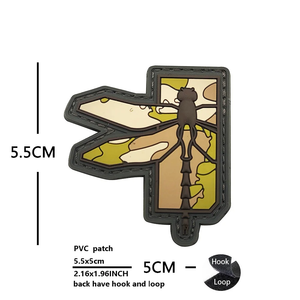 Accesorios para bolsa al aire libre, insignia MC Camo Dragonfly Magic PVC, brazalete con pegamento en forma de gota, parche para mochila con gancho y bucle de moral - imagen 5