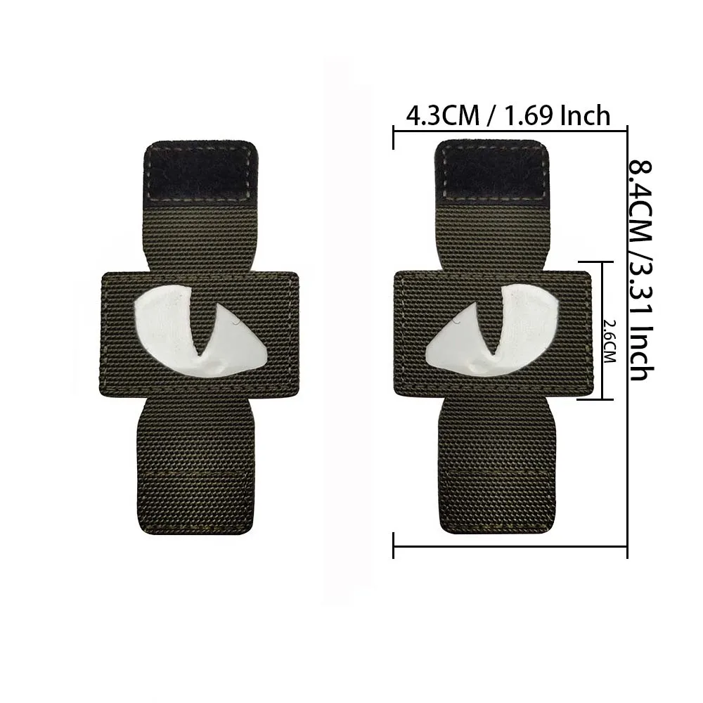 Insignias de ojos de diablo de gato, pegatina para ropa que brilla en la oscuridad, apliques de Combat Ranger, equipo táctico, parche de gancho y bucle que brilla en la oscuridad - imagen 3