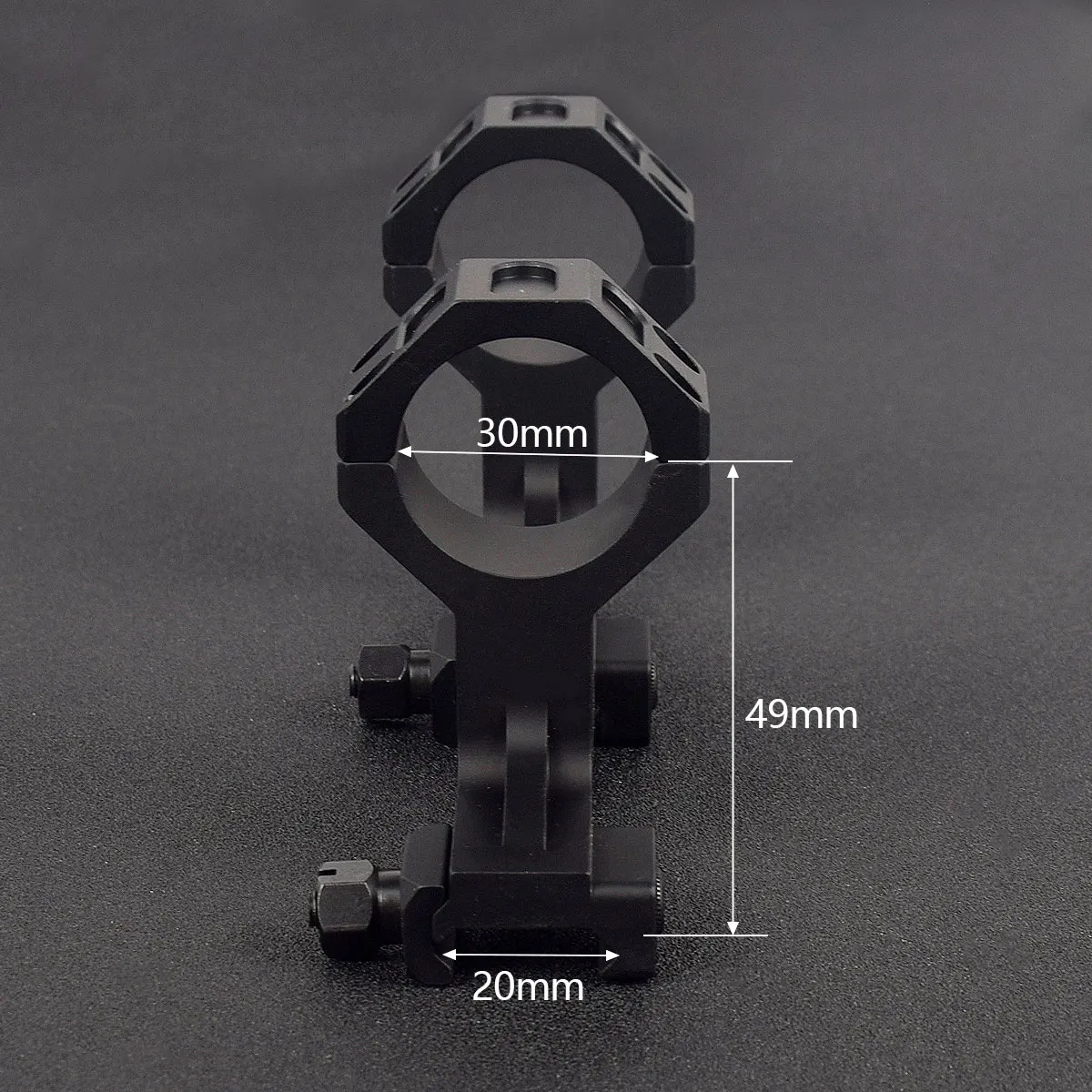Soporte táctico para pistola Cantilever AR15, montura para Mira óptica de Rifle de 1,93mm, 30mm, anillos QD con riel Picatinny de 20mm, 25,4 - imagen 5