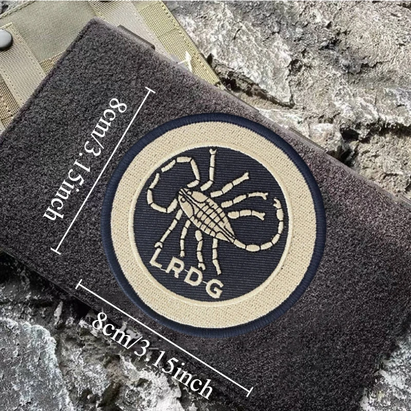 LRDG parche de escorpión moral táctica insignia bordada gancho y bucle mochila militar ropa pegatina decorativa brazalete - imagen 4