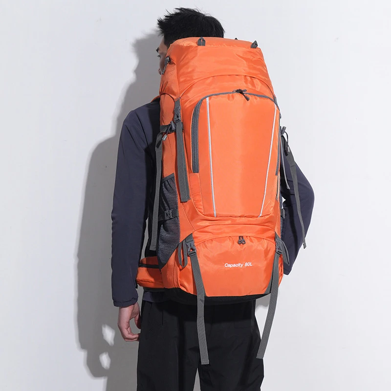 Mochila Montañismo al aire libre, compartimento para zapatos, escalada, senderismo, Camping, bolsa de hidratación con raya reflectante de gran capacidad - imagen 4