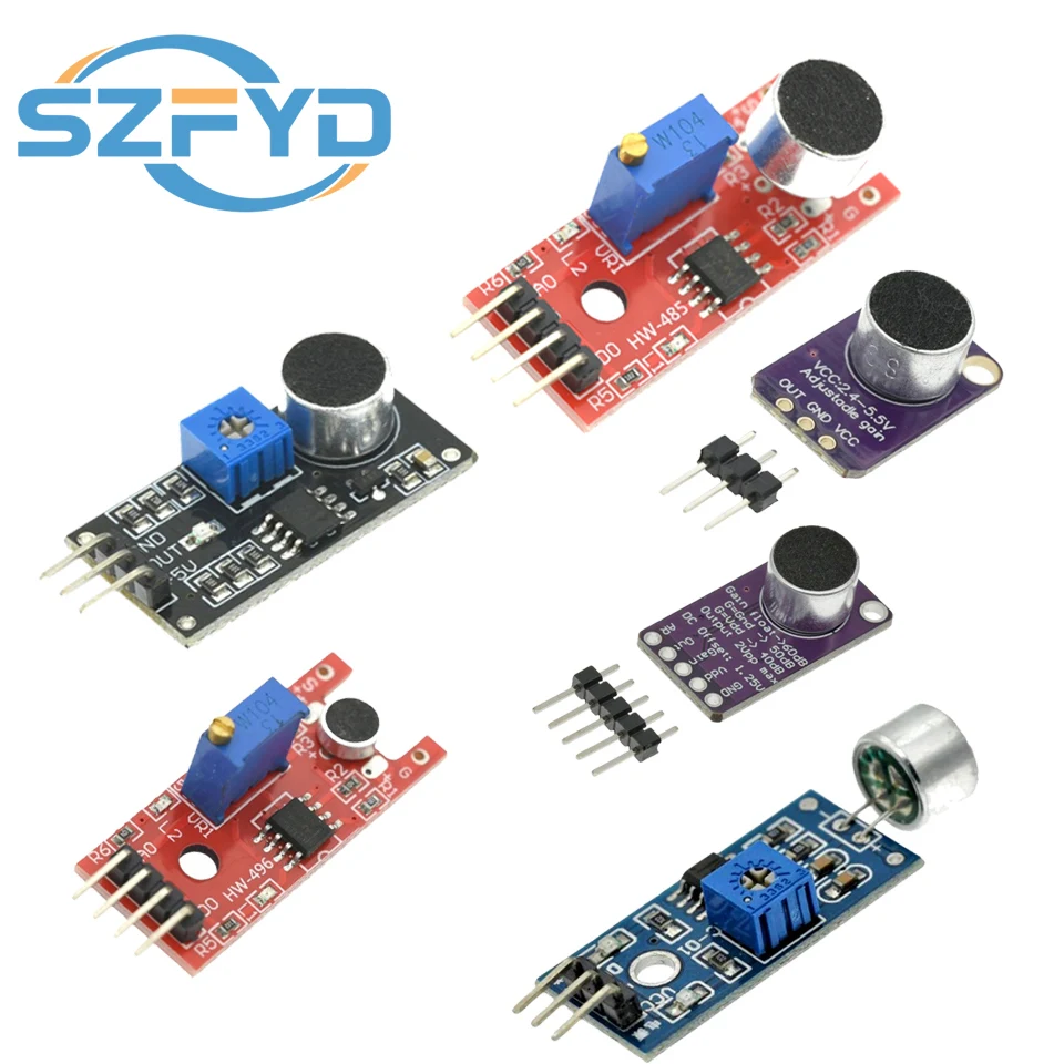 Módulo de Sensor de sonido, Sensor de Control de sonido MAX4466 MAX9814, interruptor de detección de silbato, amplificador de micrófono para Arduino KY-037