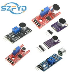 Módulo de Sensor de sonido, Sensor de Control de sonido MAX4466 MAX9814, interruptor de detección de silbato, amplificador de micrófono para Arduino KY-037