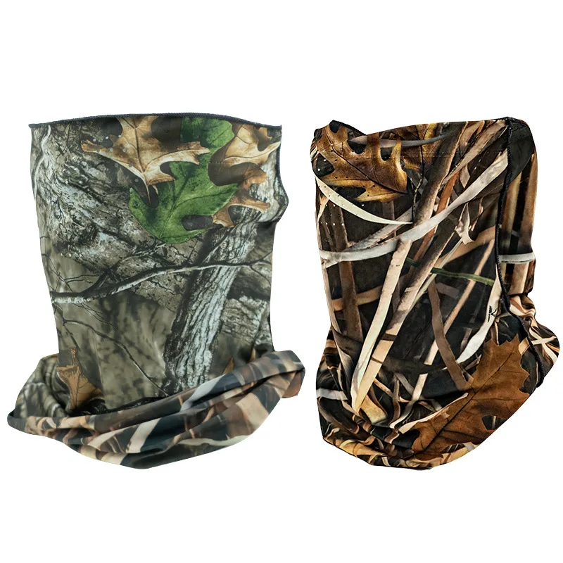 Tela de punto de seda de hielo 75D, cómoda máscara facial de camuflaje biónico para caza y pesca, protección solar, máscara facial montada en la oreja - imagen 5