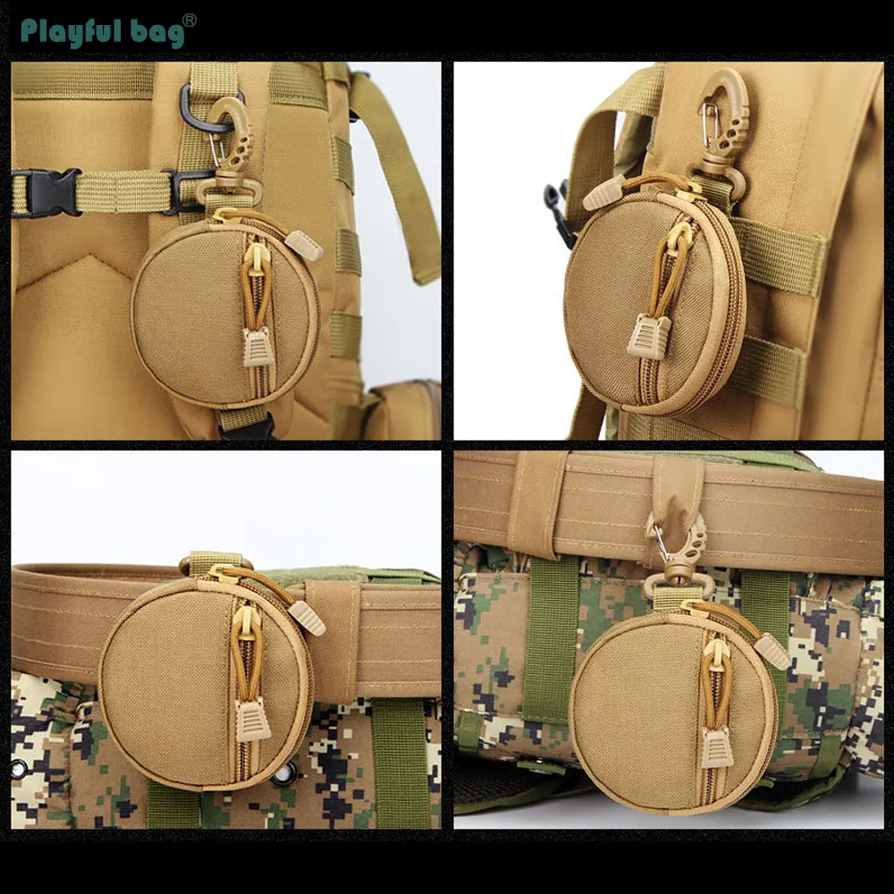 Bolsa redonda táctica para exteriores 1000D, funda para llaves, monedero, bolsa de almacenamiento EDC, paquete de auriculares, bolsa pequeña EDC para exteriores AVA273 - imagen 2