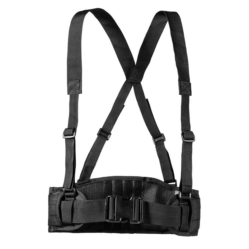 Cinturón acolchado de cintura de combate táctico Molle para hombres, tirantes en forma de H, corsé deportivo de caza militar, acolchado suave ajustable - imagen 5