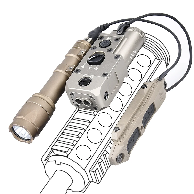 CQBL-1 táctico de Metal rojo verde azul láser Surefi SF M600 linterna caza Airsoft LED arma Scout luz Fit 20mm riel - imagen 3