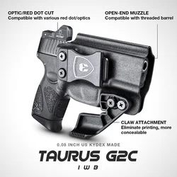 Solo se adapta a Taurus G2C / G3C / Millennium PT111 G2 / PT140, funda IWB, sonido de clic, garra, táctica, funda Kydex, mano derecha