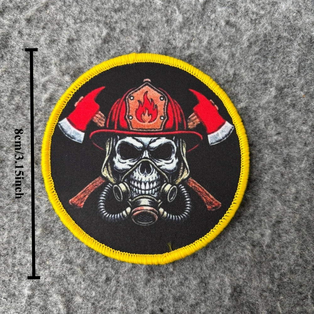 Parche táctico calavera de bombero para mochilas EDC - imagen 3