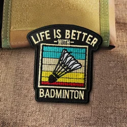 Parche bordado bádminton con velcro táctico para gorra o MOLLE