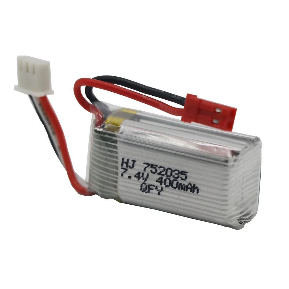 Batería Lipo de 7,4 V, 400mah, 20C, 2S, con enchufe JST con cargador para avión RC, cuadricóptero, Dron, helicóptero, juguetes, piezas de repuesto - imagen 5