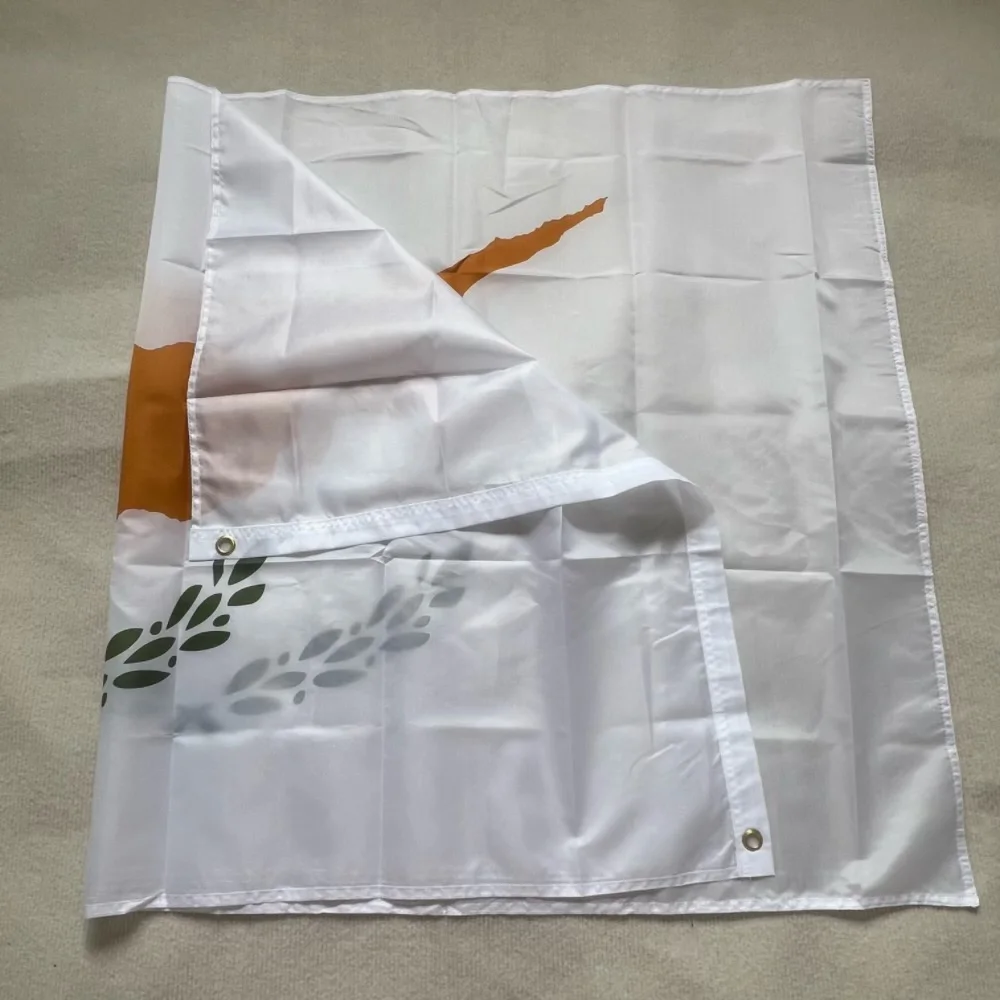 Bandera de Chipre bandera de 90x150cm colgada con alta calidad 3x5Kbrs CY CYP Bandera de Chipre pies banderas con adornos de poliéster decoradas - imagen 3