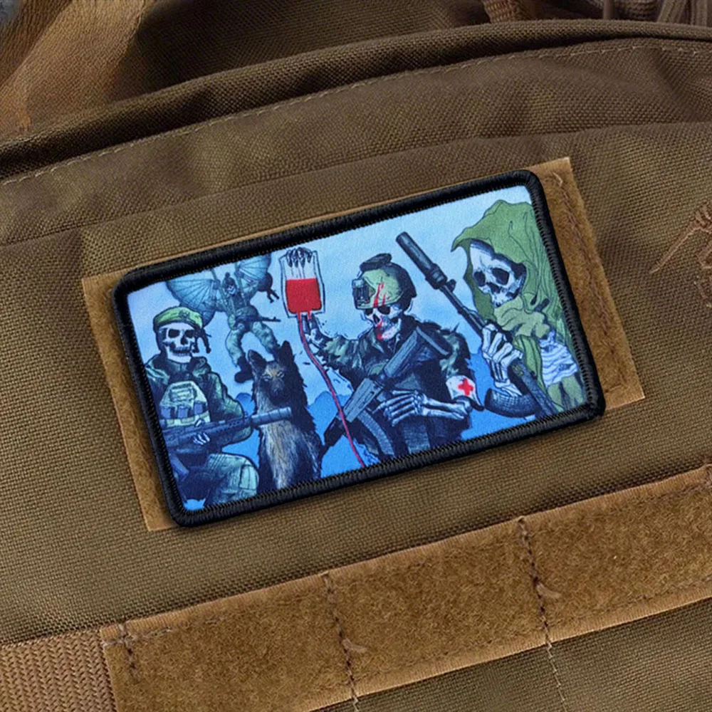 Parches de soldado Meme, parche de gancho y bucle, brazalete moral, insignia de moral del ejército militar, pegatinas tácticas para mochila - imagen 5