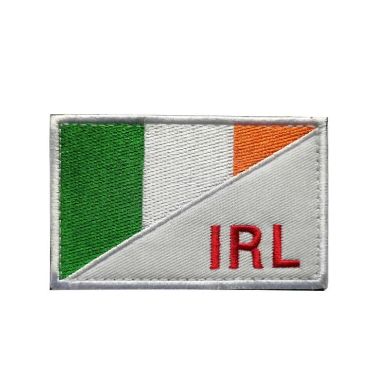 Parches reflectantes de bandera de Irlanda infrarroja, goma de PVC, banderas bordadas irlandesas, apliques, brazalete, parche de trébol para chaqueta, bolsa, gorra - imagen 2
