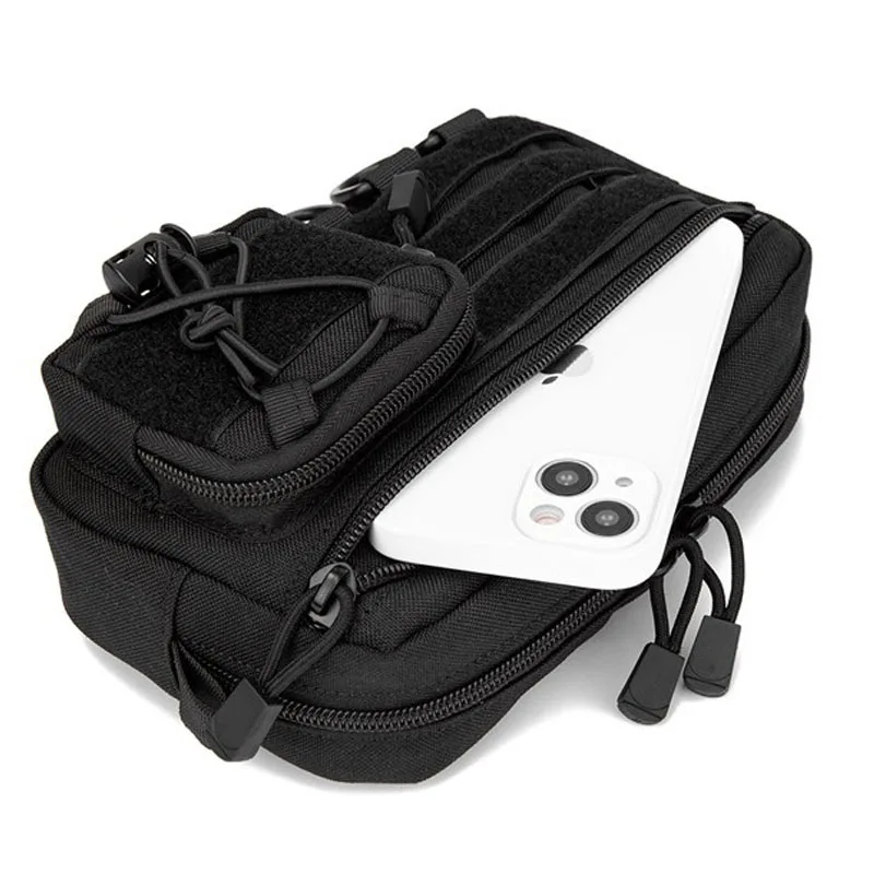Nueva bolsa Molle, riñonera para hombre para deportes al aire libre, bolsa para teléfono móvil, paquete pequeño EDC, accesorio para acampar, viajar y cazar, riñonera con cinturón - imagen 3