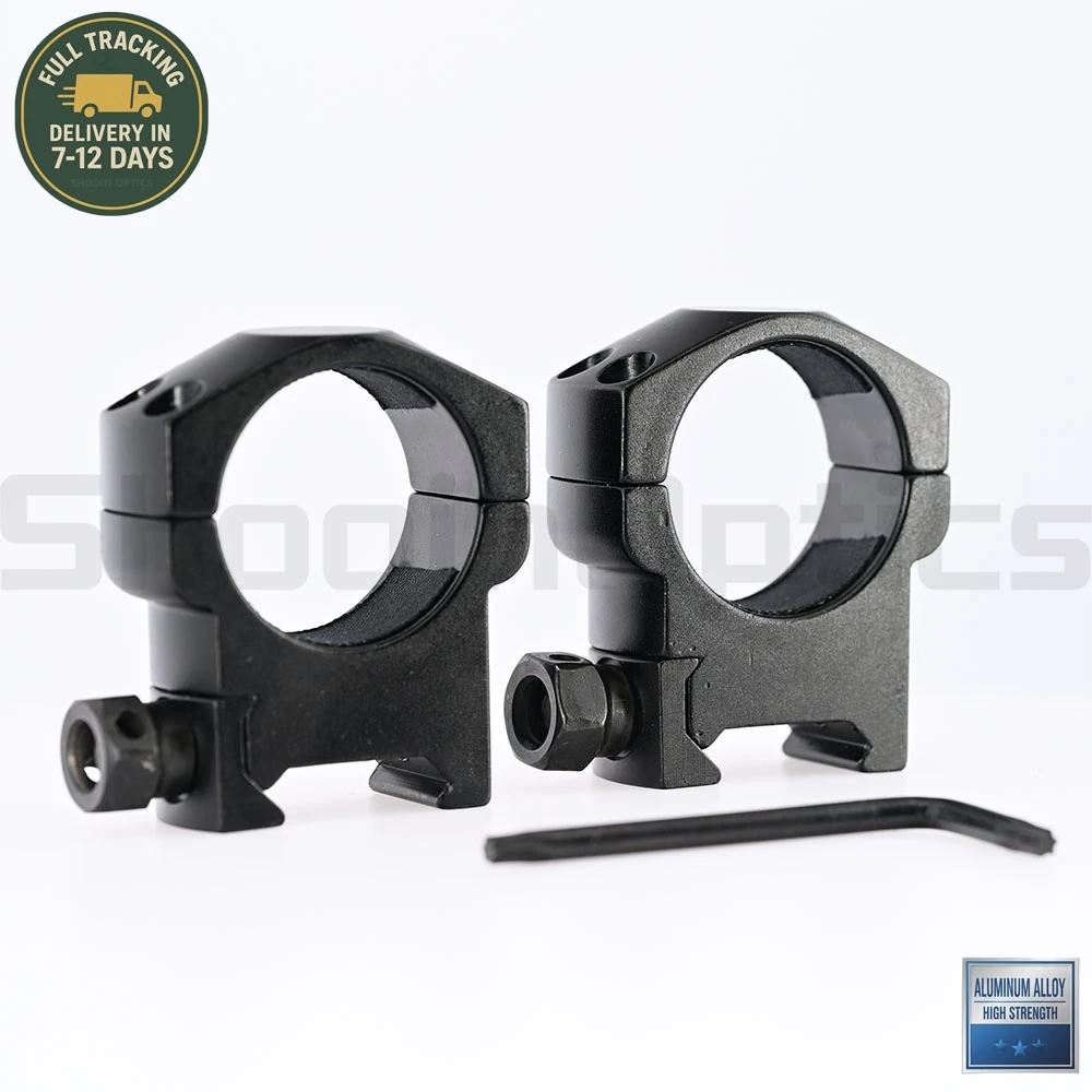 Shooin Optics Anillos de alcance de 30 mm y 1,25 pulgadas para montaje en riel Weaver/Picatinny de 20 mm, aluminio duro resistente - imagen 2