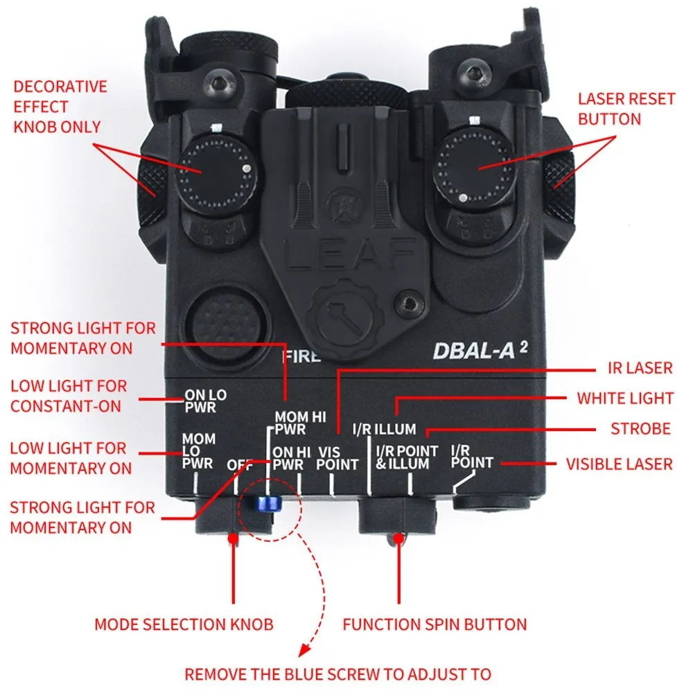 WADSN DBAL A2 linterna táctica multifunción con IR láser y LED - imagen 4