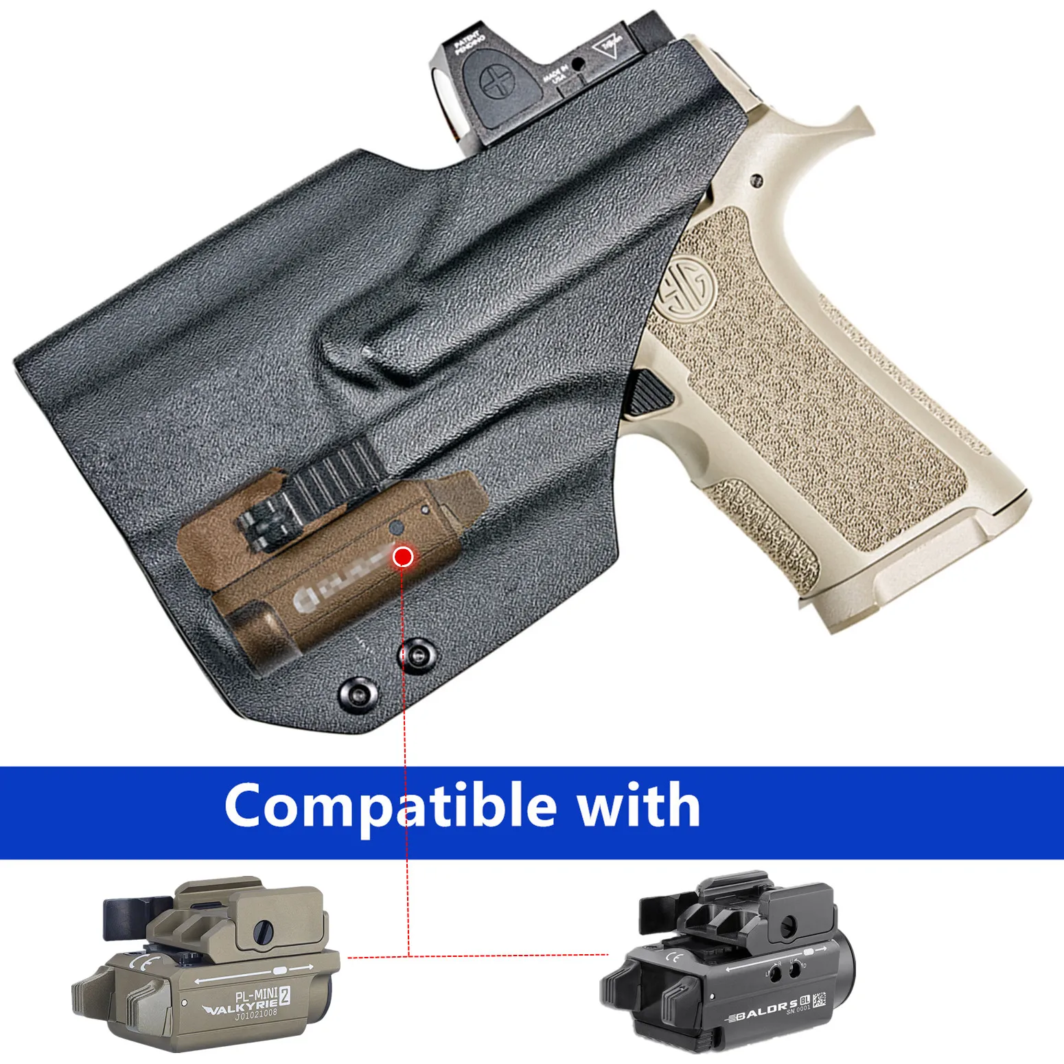 Funda Kydex Springfield Echelon con linterna Olight Baldr's Valkyrie - imagen 3