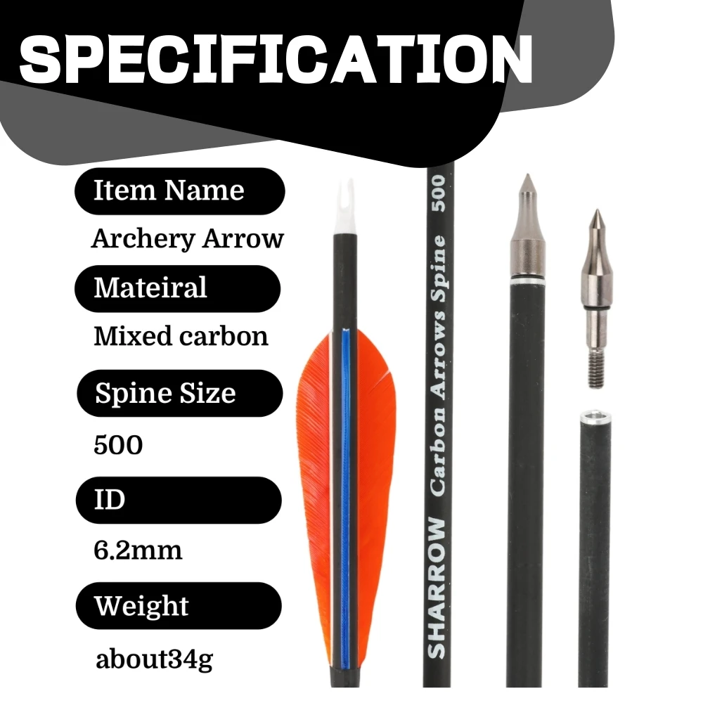 Flechas de carbono spine 500 – Caza con arco compuesto y recurvo - imagen 2