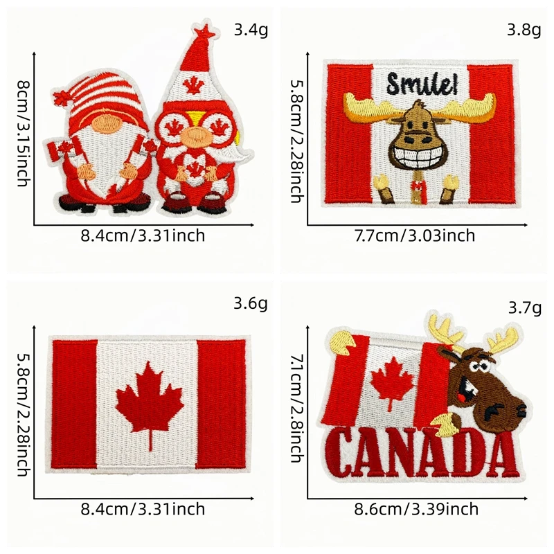 10 unids/lote, insignias de parche bordado de Canadá, parche de hoja de arce de lectura de Canadá, parches para planchar para ropa, chaquetas, sombreros, pegatinas para coser - imagen 2
