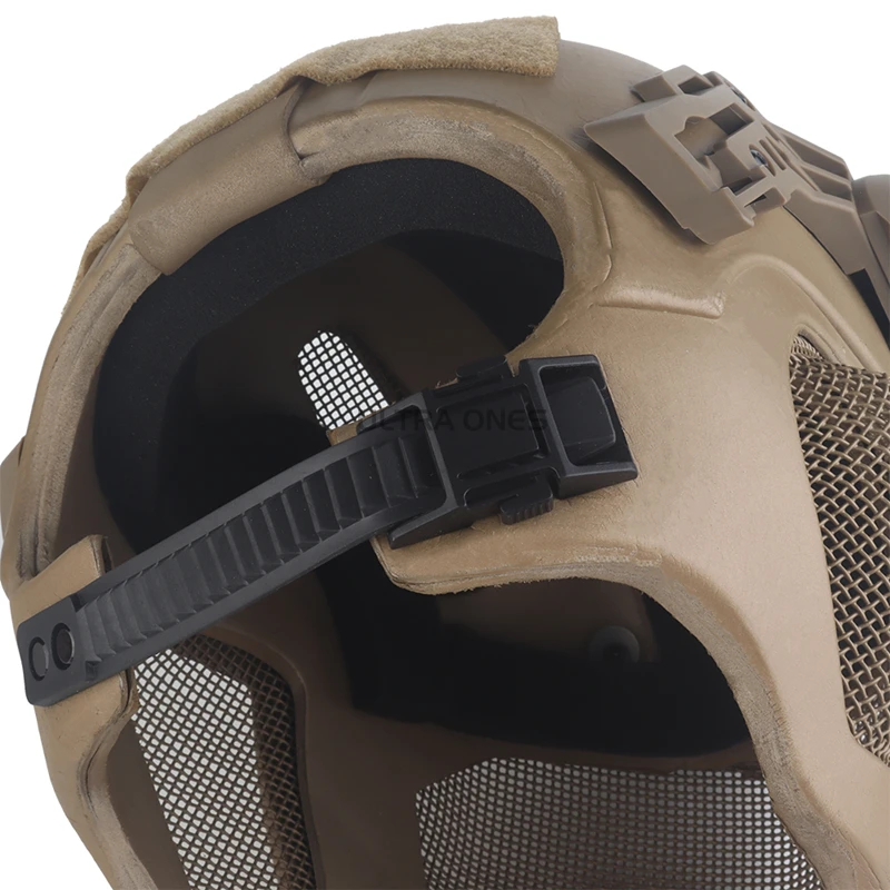 Casco táctico totalmente cubierto ajustable CS Airsoft Paintball cascos deportivos malla de acero máscara protectora de seguridad casco EVA - imagen 4