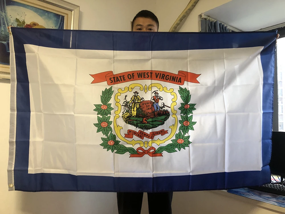 SKY FLAG Bandera de Virginia Occidental 90x150cm Bandera de Virginia Occidental de EE. UU. 3x5 pies doble penetración poliéster colgante La bandera del Estado de EE. UU.