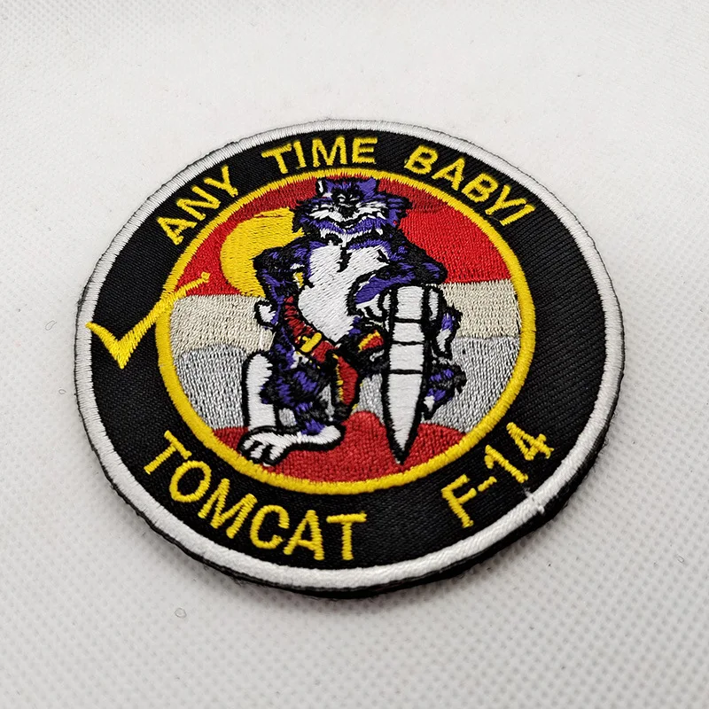 Parche bordado de F-14 TOMCAT Angkatan Laut Militer TOMCAT US Fighter Squadron Jaket parche Bahu Lencana parches para ropa - imagen 2