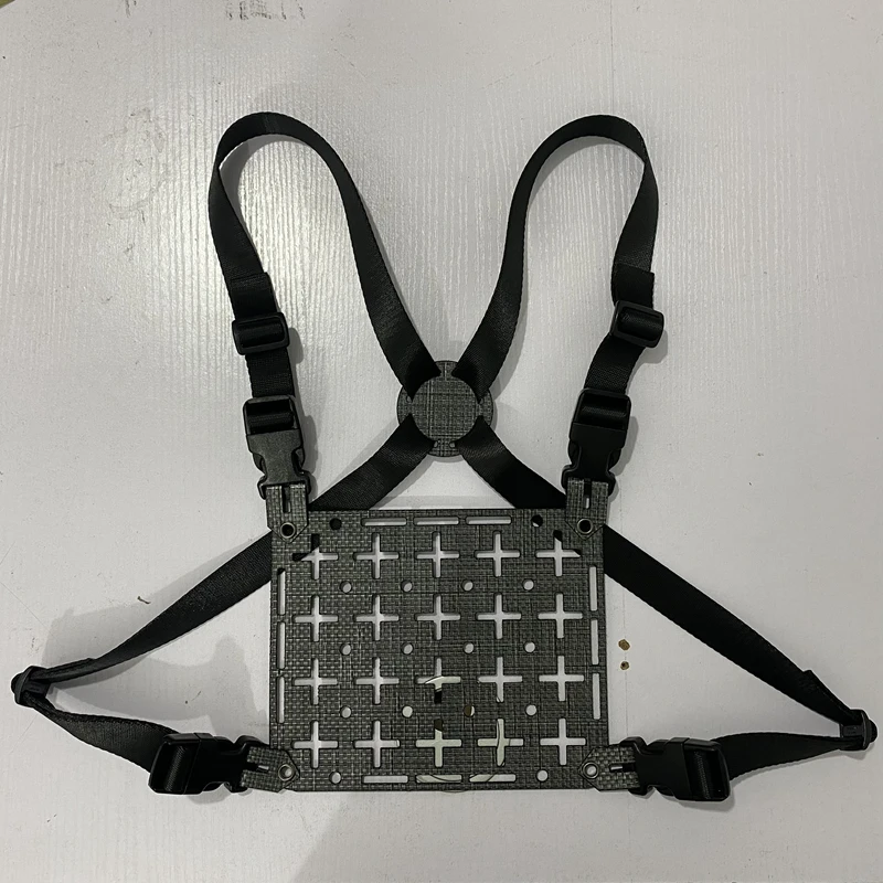 Paquete de pecho táctico para exteriores, paquete de pecho de montaje en el pecho, placa Base de corte láser, montaje con bolsa adjunta - imagen 2
