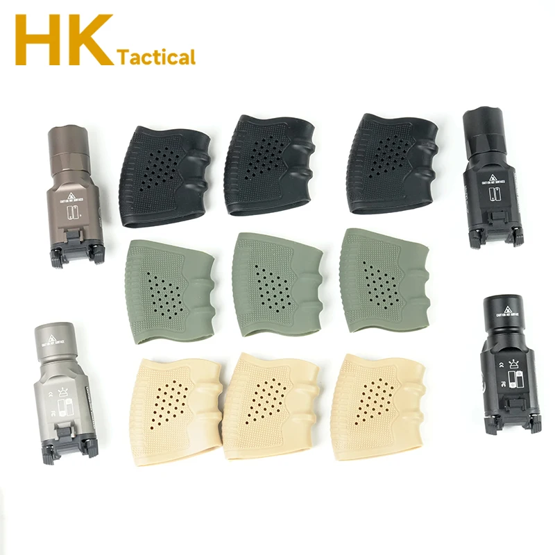 Linterna LED táctica X300 X300U, accesorios para pistola, mango de funda de goma táctica, juego de cubierta protectora antideslizante para G17 18 19 - imagen 2
